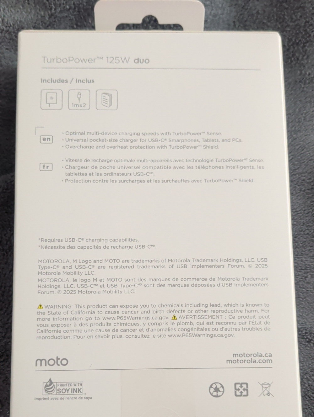 Motorola TurboPower 125W Duo New In Box - Picture 2 of 2